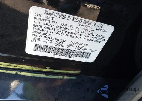 2015 Infiniti Q50 Premium z USA, uszkodzony, nr VIN JN1BV7AP7FM345237